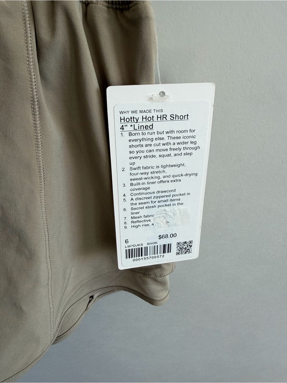 LULULEMON Hotty Hot High Rise Lined Shorts 4” in Sheer Oak - Picture 7 of 7